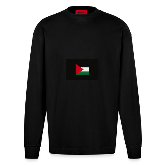 Manches longues bio épais oversize fabriqué en UE palestine - SOLID BLACK