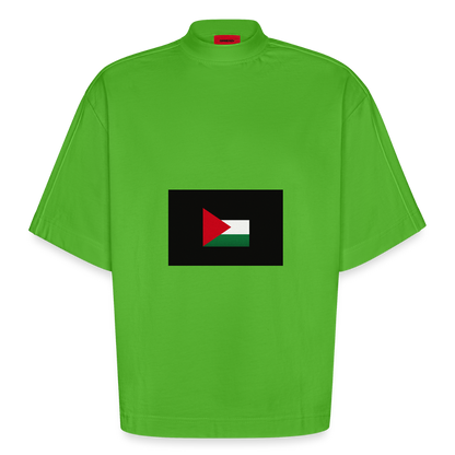 T-shirt bio épais oversize Boxy fabriqué en UE palestine - Apple Neon