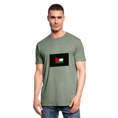 T-shirt polycoton Unisexe Palestine - vert kaki chiné