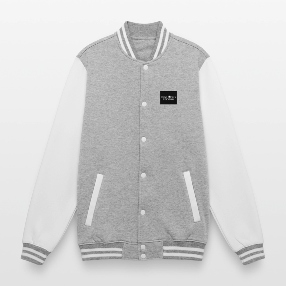 Veste Teddy - gris chiné / blanc