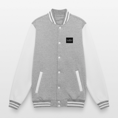 Veste Teddy - gris chiné / blanc