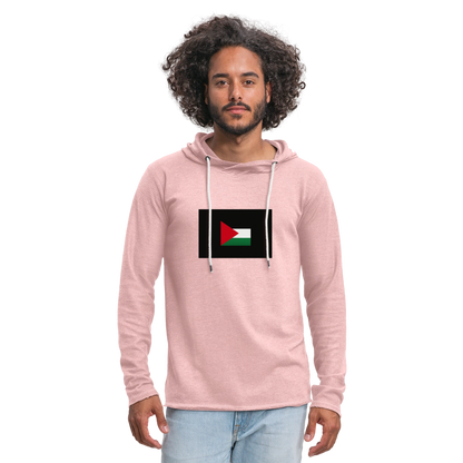 Sweat-shirt à capuche léger unisexe Palestine - rose crème chiné