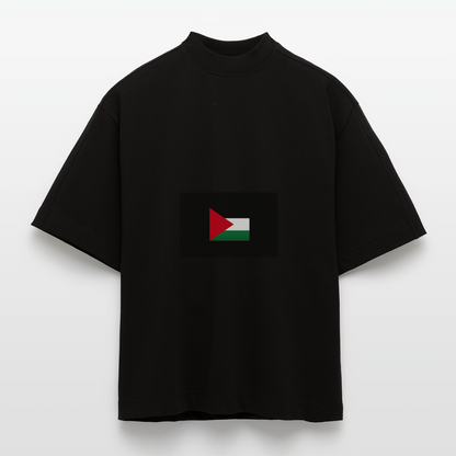 T-shirt bio épais oversize Boxy fabriqué en UE palestine - SOLID BLACK