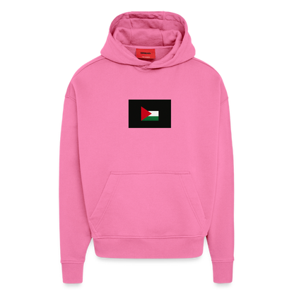 Sweat à capuche bio épais oversize fabriqué en UE palestine - AURA PINK