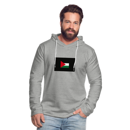 Sweat-shirt à capuche léger unisexe Palestine - gris chiné