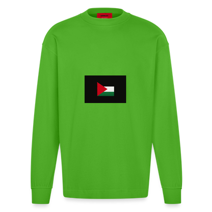 Manches longues bio épais oversize fabriqué en UE palestine - Apple Neon