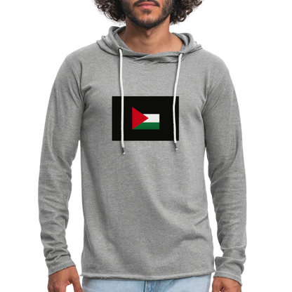 Sweat-shirt à capuche léger unisexe Palestine - gris chiné