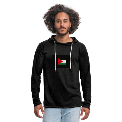 Sweat-shirt à capuche léger unisexe Palestine - charbon