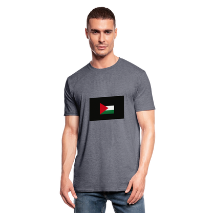 T-shirt polycoton Unisexe Palestine - marine chiné
