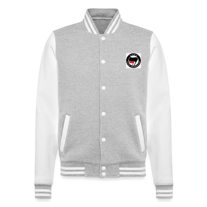 Veste Teddy - gris chiné / blanc