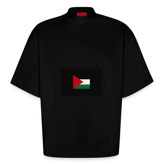 T-shirt bio épais oversize Boxy fabriqué en UE palestine - SOLID BLACK
