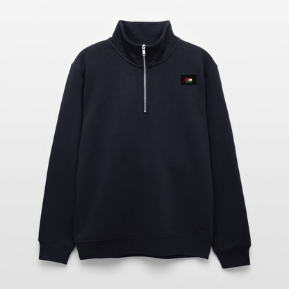 Sweat col montant zippé unisexe Palestine - bleu marine foncé