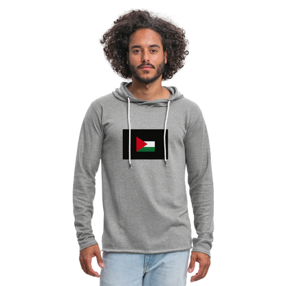 Sweat-shirt à capuche léger unisexe Palestine - gris chiné