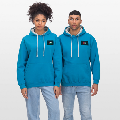 Sweat-shirt contraste Palestine - bleu paon/gris chiné