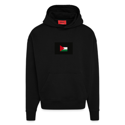Sweat à capuche bio épais oversize fabriqué en UE palestine - SOLID BLACK