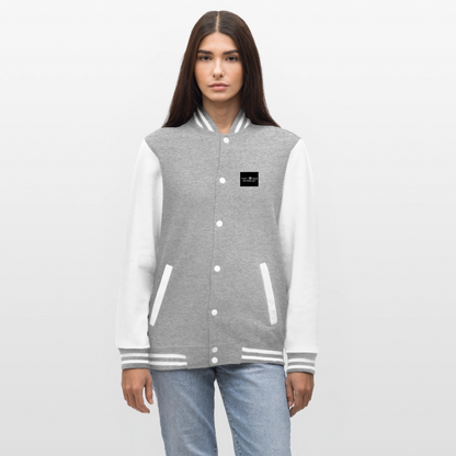 Veste Teddy - gris chiné / blanc