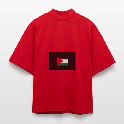 T-shirt bio épais oversize Boxy fabriqué en UE palestine - rouge