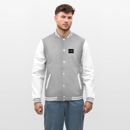 Veste Teddy - gris chiné / blanc