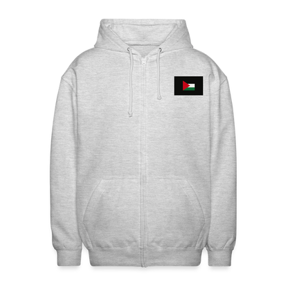 Veste à capuche unisexe Palestine - gris clair chiné