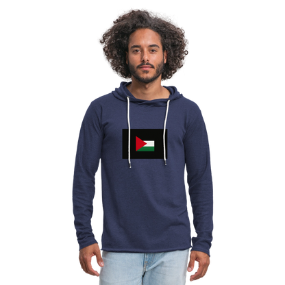 Sweat-shirt à capuche léger unisexe Palestine - marine chiné