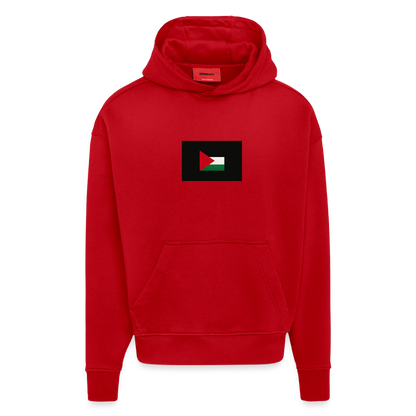 Sweat à capuche bio épais oversize fabriqué en UE palestine - rouge