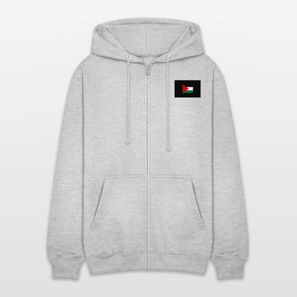 Veste à capuche unisexe Palestine - gris clair chiné