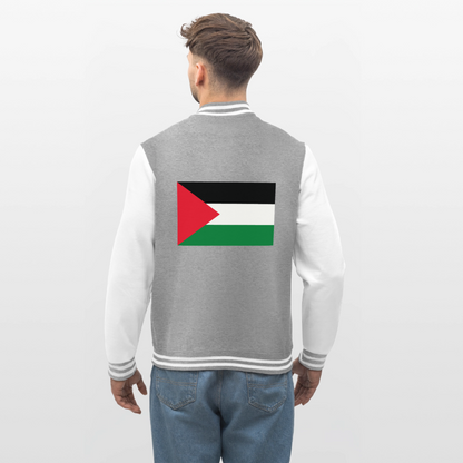 Veste Teddy - gris chiné / blanc