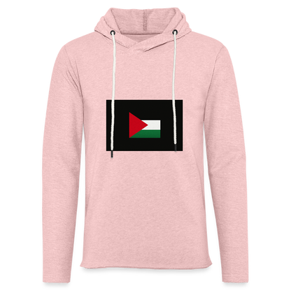 Sweat-shirt à capuche léger unisexe Palestine - rose crème chiné