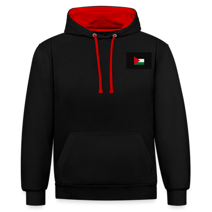 Sweat-shirt contraste Palestine - noir/rouge