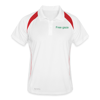 Men's Polo breathable Palestine - white/red