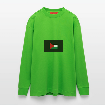 Manches longues bio épais oversize fabriqué en UE palestine - Apple Neon