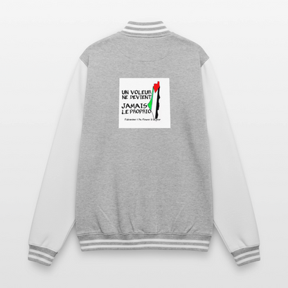 Veste Teddy🇵🇸 - gris chiné / blanc