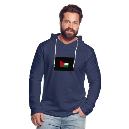 Sweat-shirt à capuche léger unisexe Palestine - marine chiné