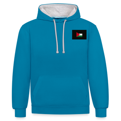 Sweat-shirt contraste Palestine - bleu paon/gris chiné
