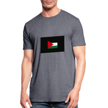 T-shirt polycoton Unisexe Palestine - marine chiné