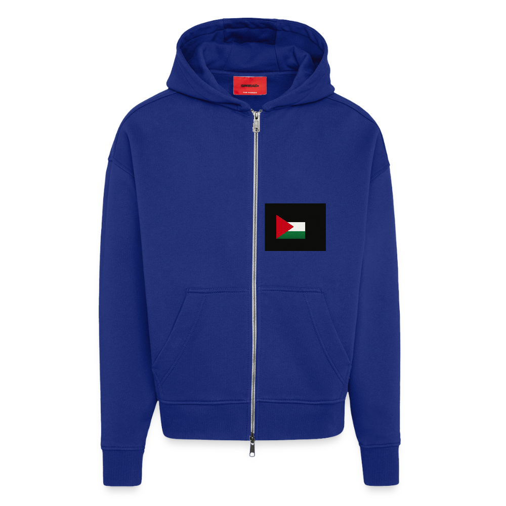 Veste à capuche bio épaisse oversize fabriqué en UE palestine - Iconic Blue