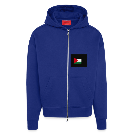 Veste à capuche bio épaisse oversize fabriqué en UE palestine - Iconic Blue