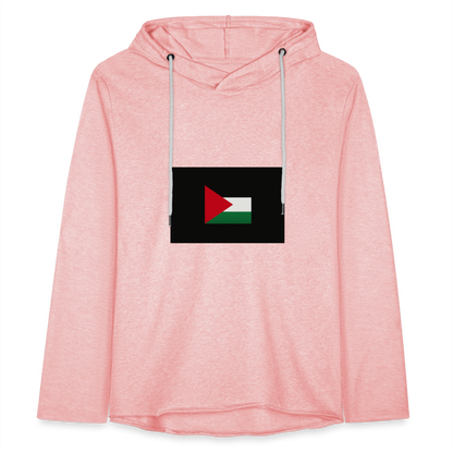Sweat-shirt à capuche léger unisexe Palestine - rose crème chiné