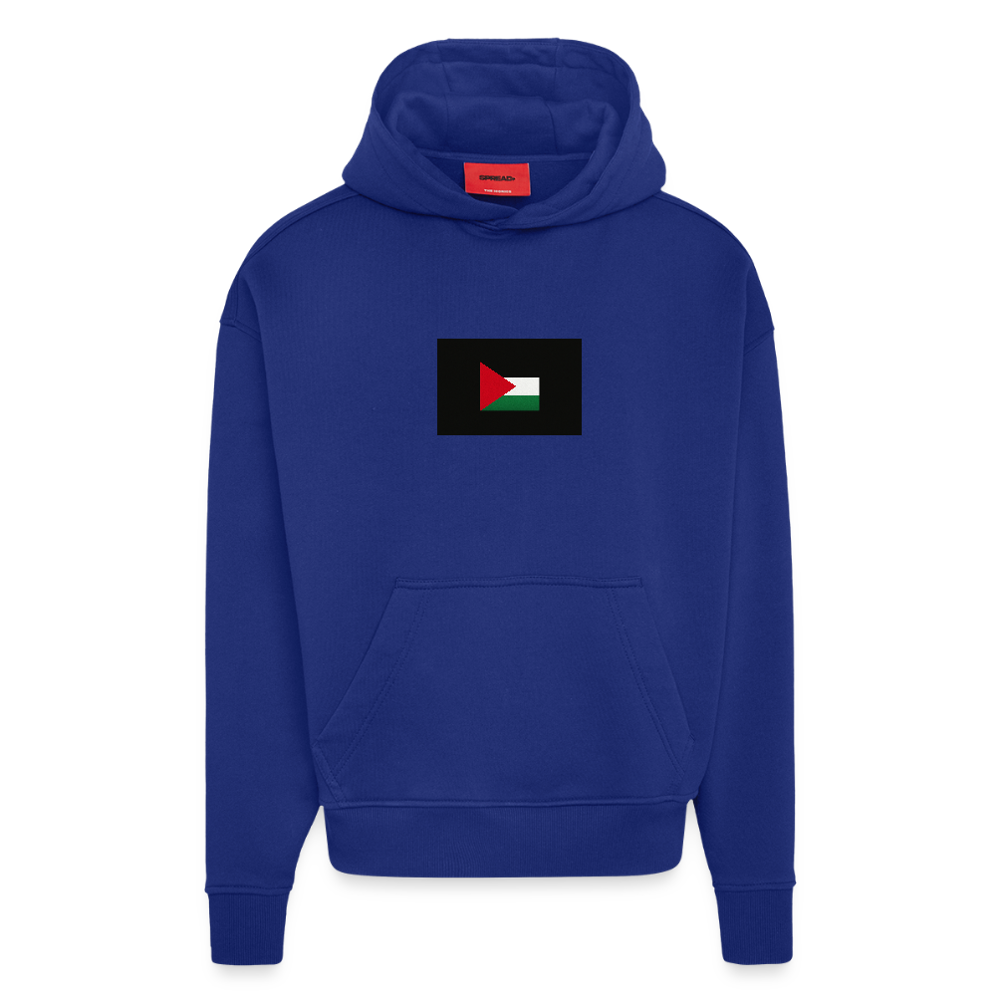 Sweat à capuche bio épais oversize fabriqué en UE palestine - Iconic Blue
