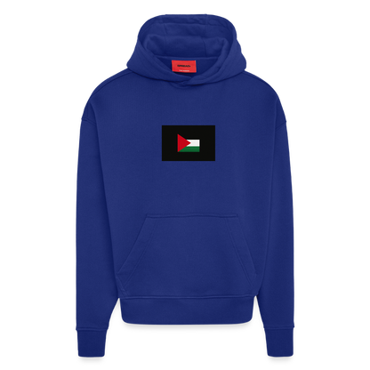Sweat à capuche bio épais oversize fabriqué en UE palestine - Iconic Blue
