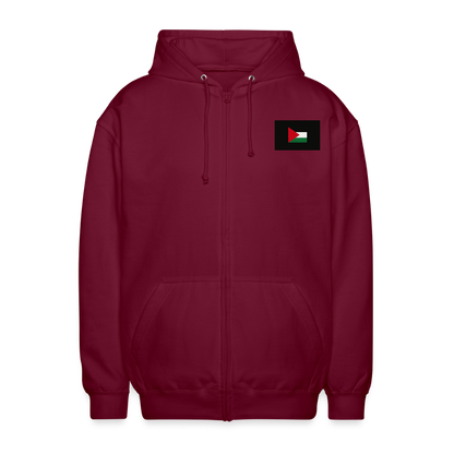 Veste à capuche unisexe Palestine - bordeaux