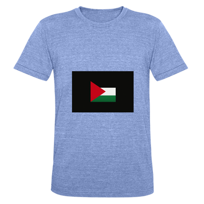 T-shirt chiné Bella + Canvas Unisexe Palestine - bleu chiné