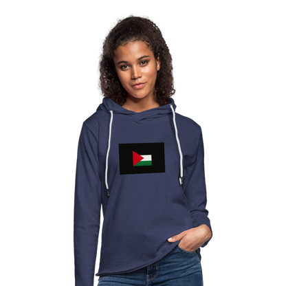 Sweat-shirt à capuche léger unisexe Palestine - marine chiné