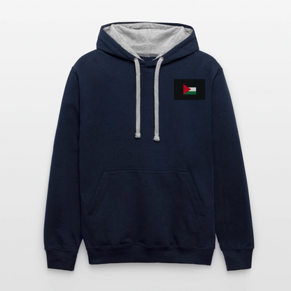 Sweat-shirt contraste Palestine - bleu marine/gris chiné