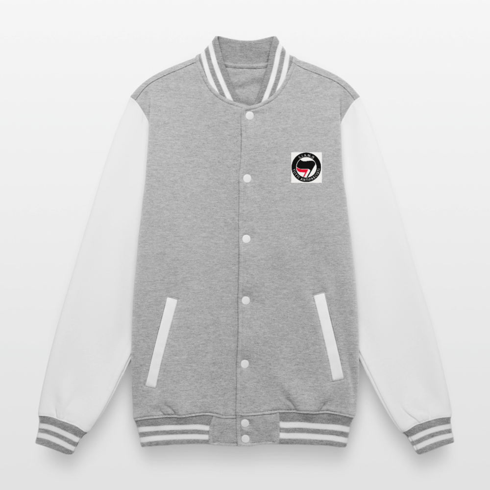 Veste Teddy - gris chiné / blanc