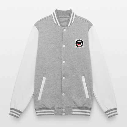 Veste Teddy - gris chiné / blanc