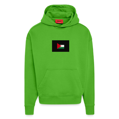 Sweat à capuche bio épais oversize fabriqué en UE palestine - Apple Neon