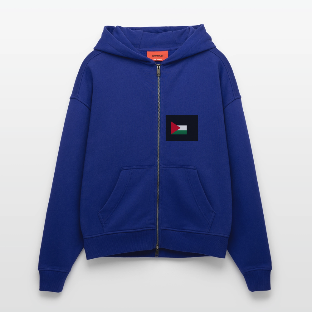 Veste à capuche bio épaisse oversize fabriqué en UE palestine - Iconic Blue
