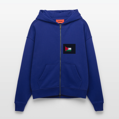 Veste à capuche bio épaisse oversize fabriqué en UE palestine - Iconic Blue