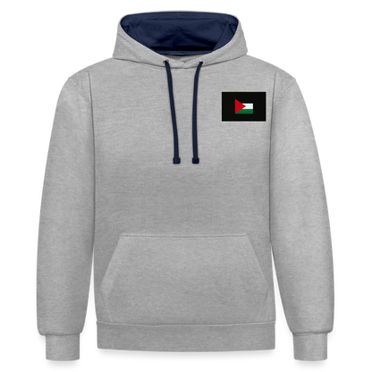 Sweat-shirt contraste Palestine - gris chiné/bleu marine